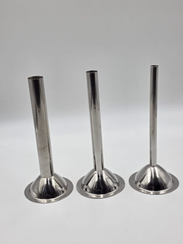 Zestaw trzech lejków nierdzewnych do maszynki