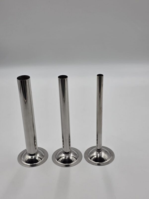 Zestaw trzech lejków nierdzewnych do maszynki nr 5